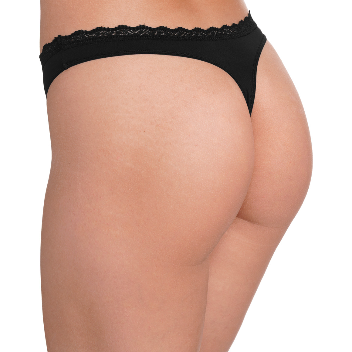 Gina Benotti 3 Damen Strings mit Spitze schwarz