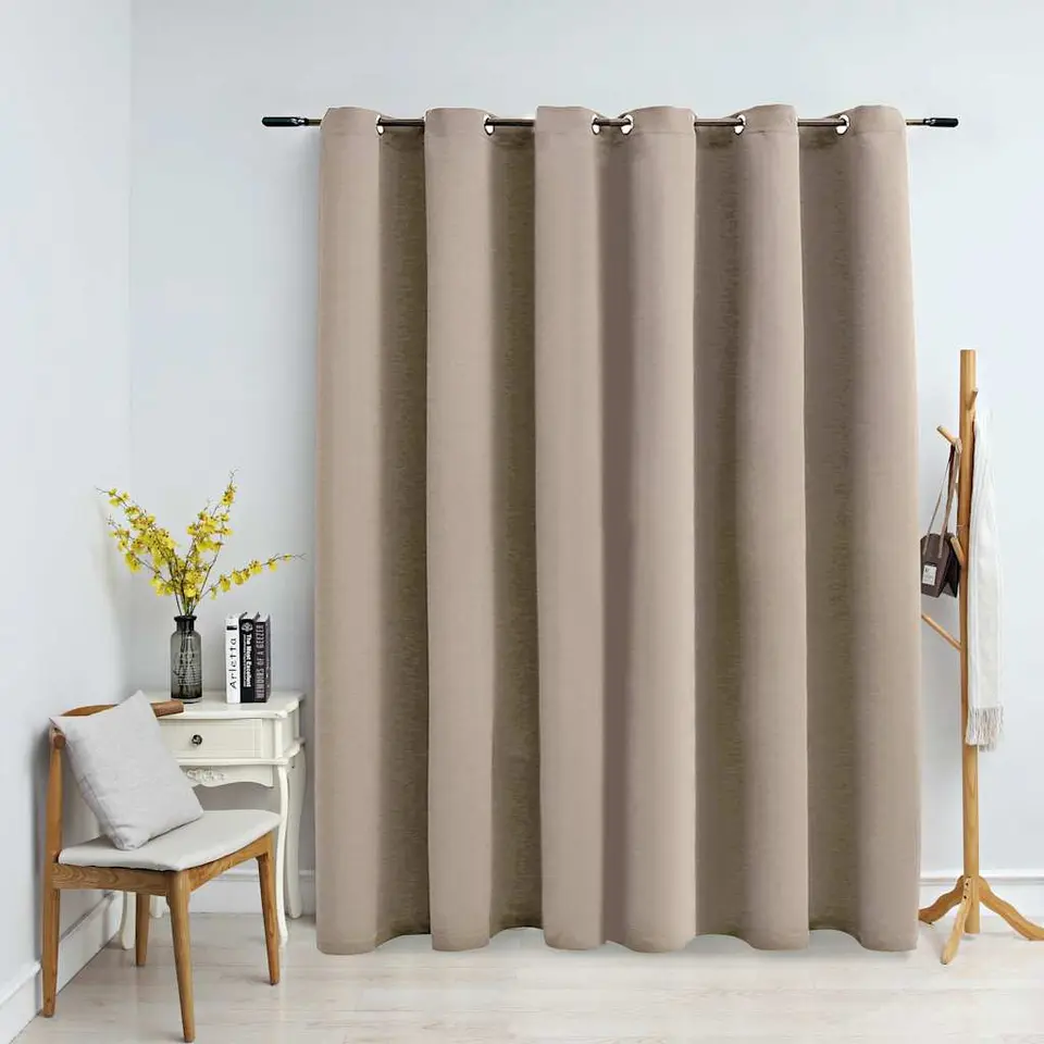 vidaXL - Gordijn - Beige - Stof