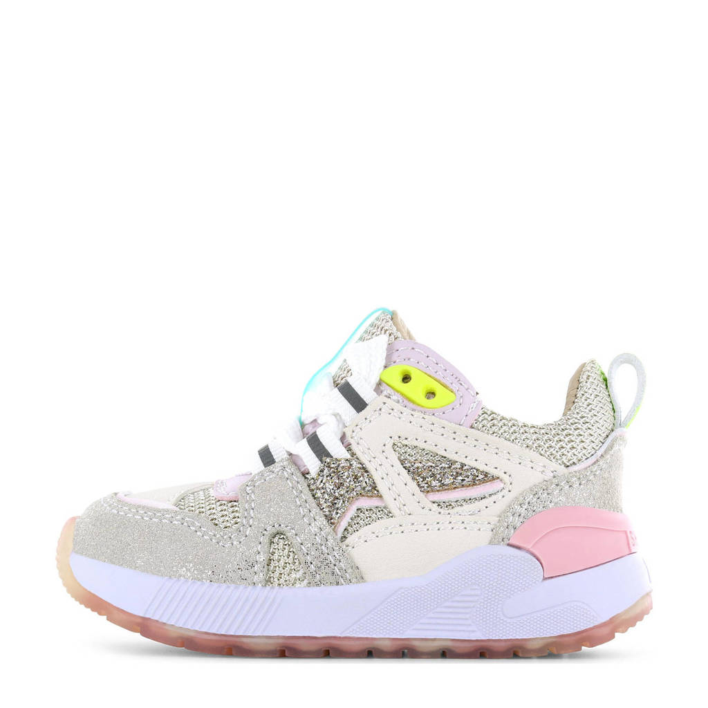 Shoesme chunky leren sneakers beige/goud