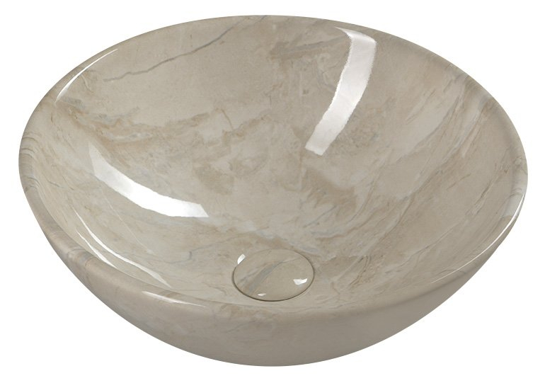 Sapho Dalma keramische waskom beige marmer structuur 42x16,5cm