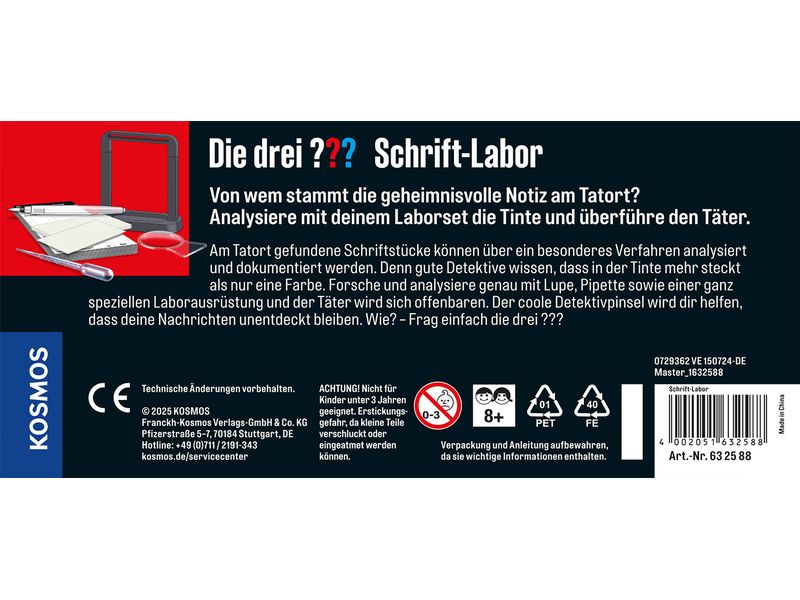 Kosmos Detektivausrüstung Die drei ??? Schrift-Labor (XL-Do Cooles Rollenspiel für Kinder