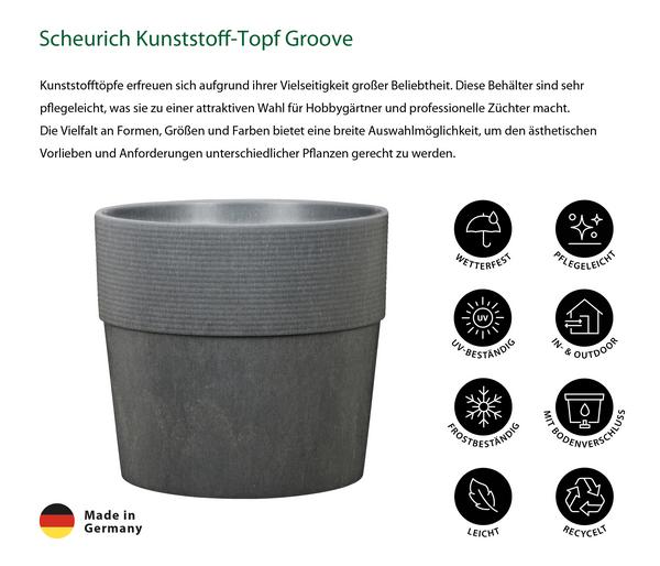 Scheurich Kunststoff-Topf Groove+, rund, ca.