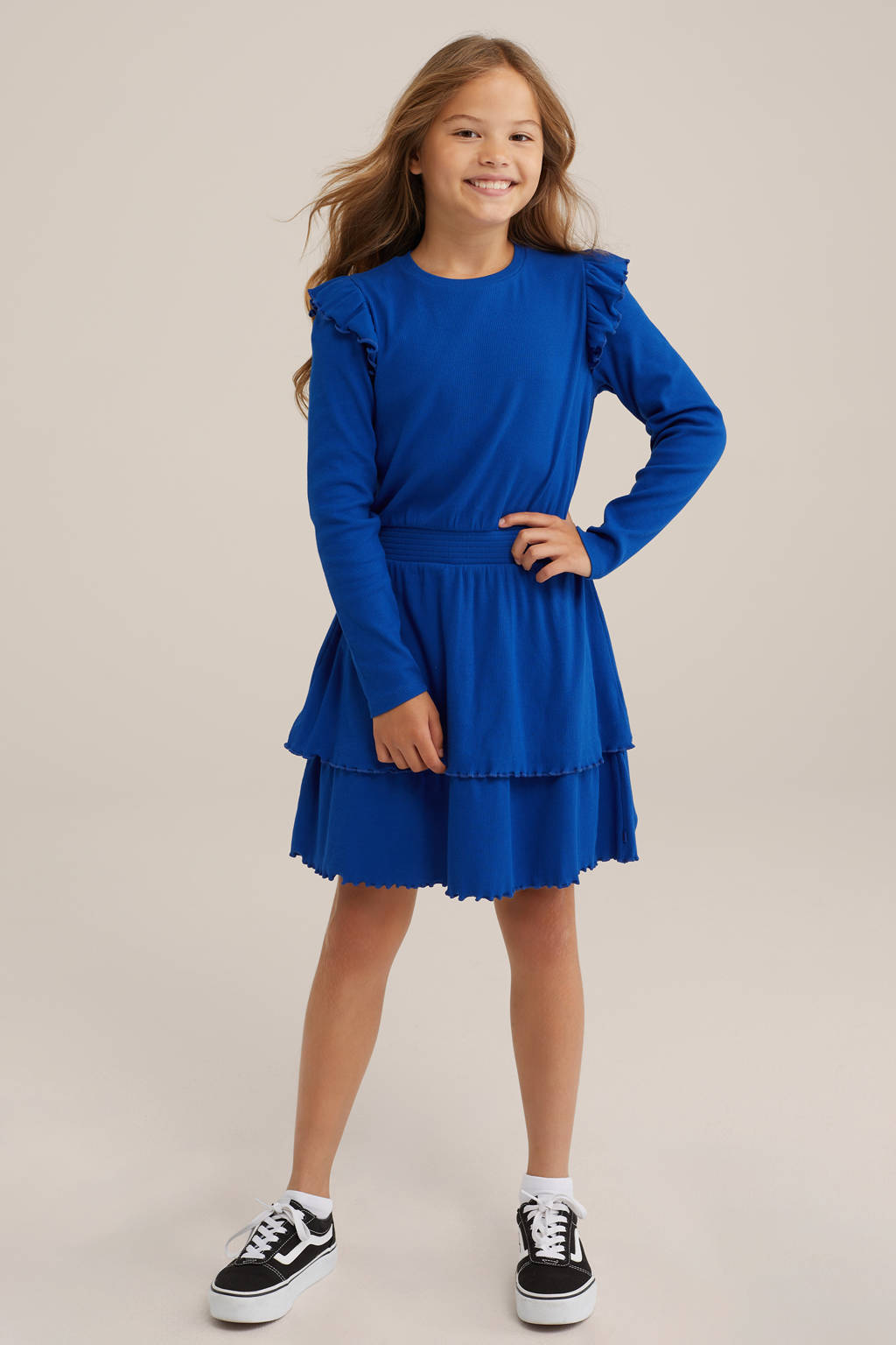 WE Fashion jurk kobalt blauw