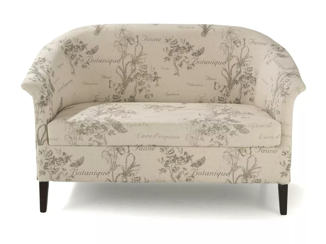 Banquette cabriolet 2 places tissu papillon gris MIRA