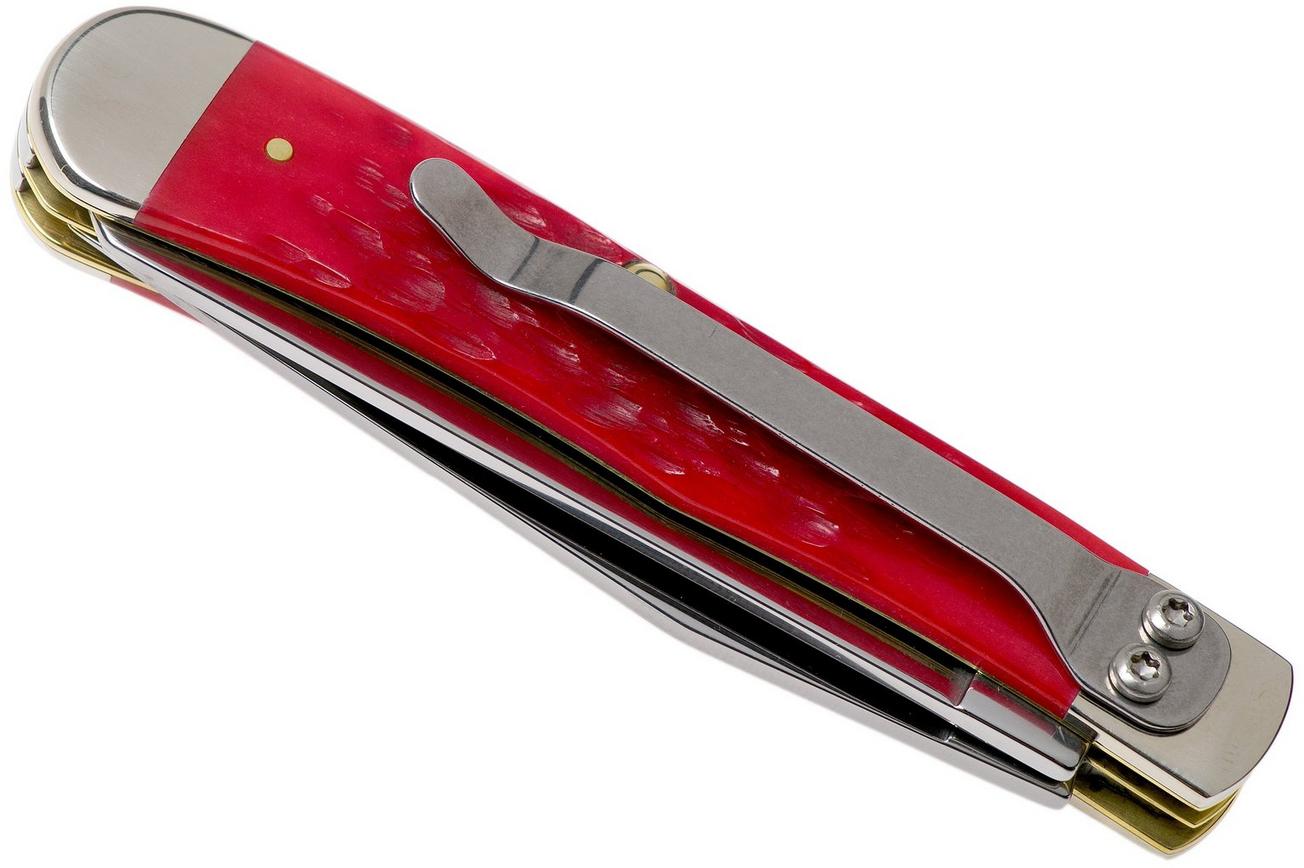 Case Trapper Dark Red Bone, Peach Seed Jig, 31957, 6254 CV zakmes met pocketclip