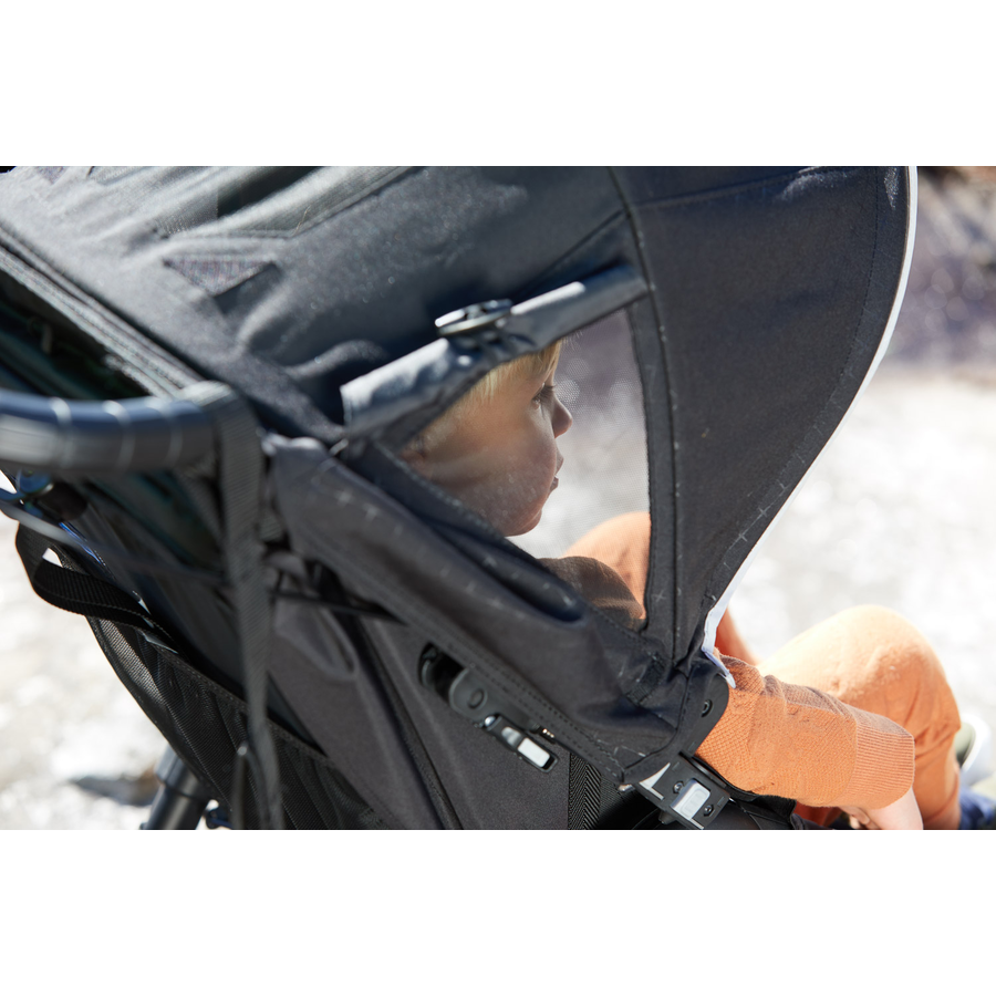 baby jogger Kombi-Kinderwagen Summit X3 Midnight Black inklusive Babywanne Deluxe 2 und Wetterschutz