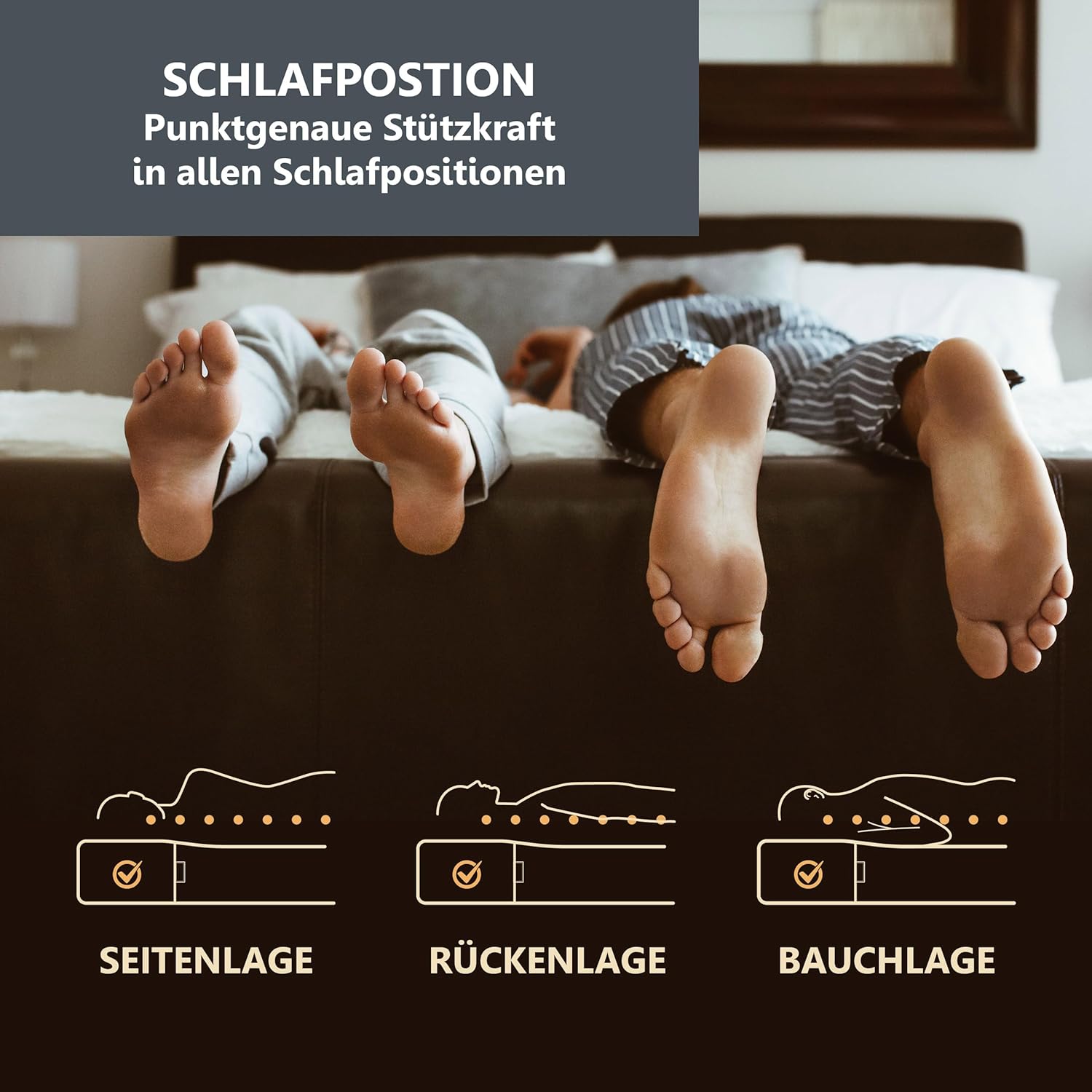 BeCo Matratze 90x200 cm Duo Gel Comfort Komfortschaummatratze H3, Oeko-TEX Standard 100, Testsieger in Haus & Garten: SEHR GUT 1,3 (Heft 01/2019), Made in Germany, 100 Nächte Testschlafen