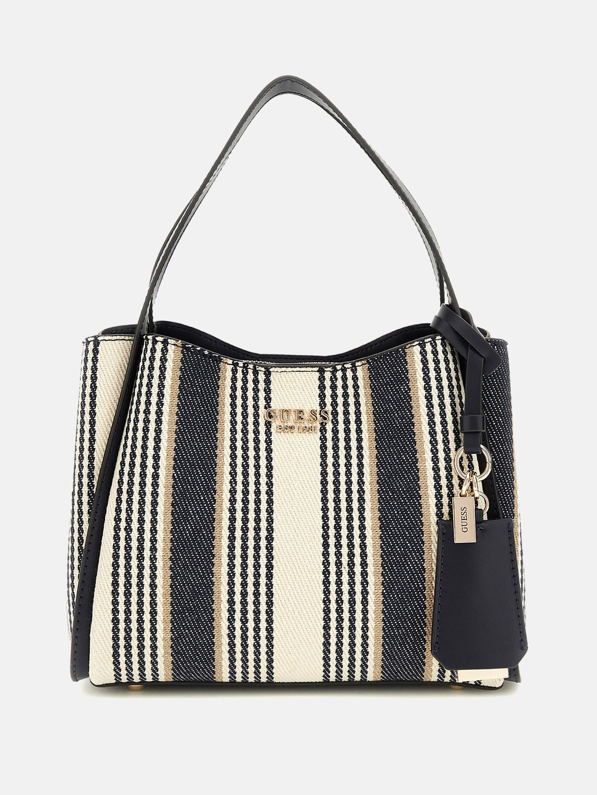Bolsa Nicolette Listrada de Lona Estilo Namorada