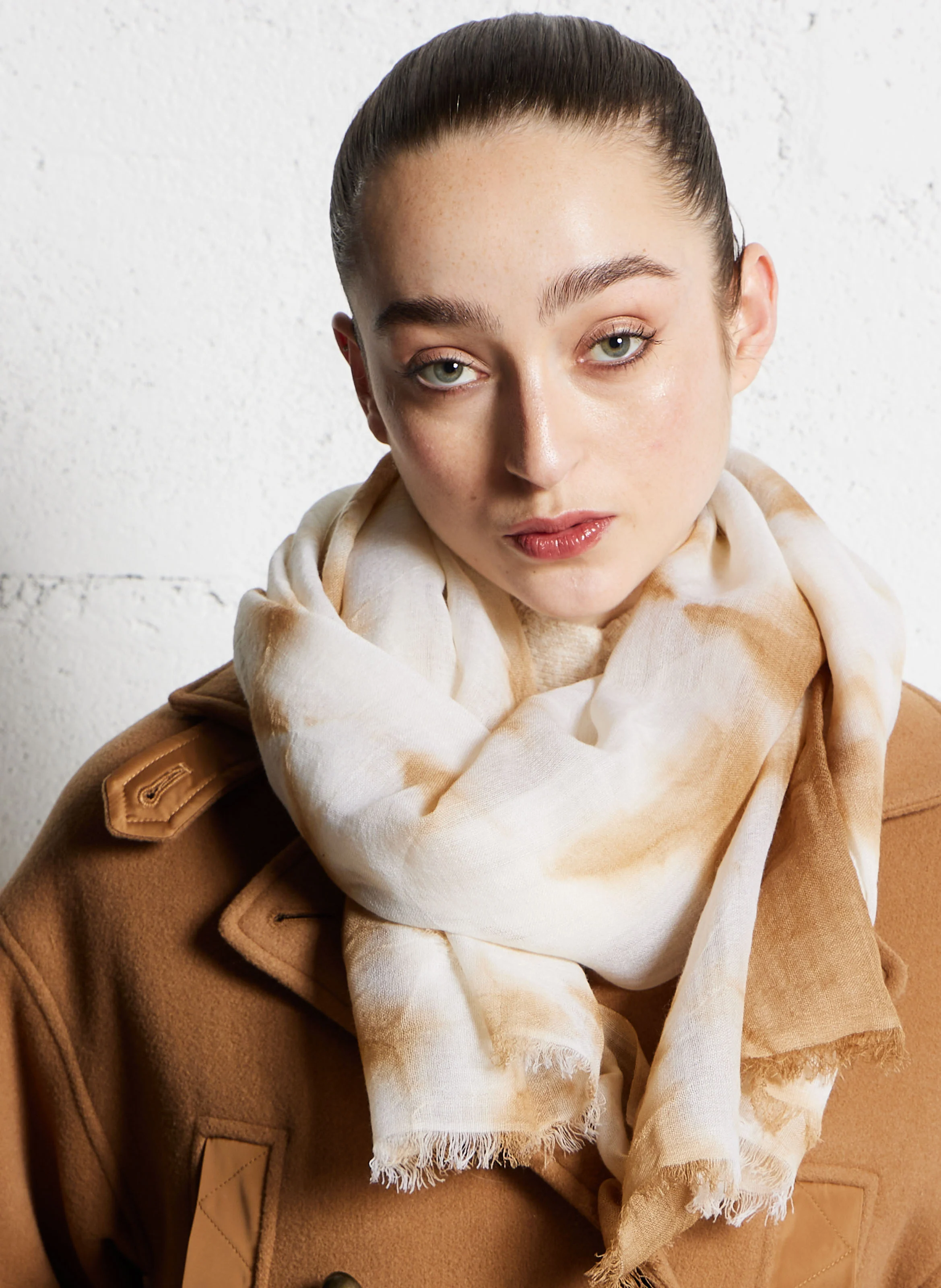 Foulard imprimé en laine| Multicolore