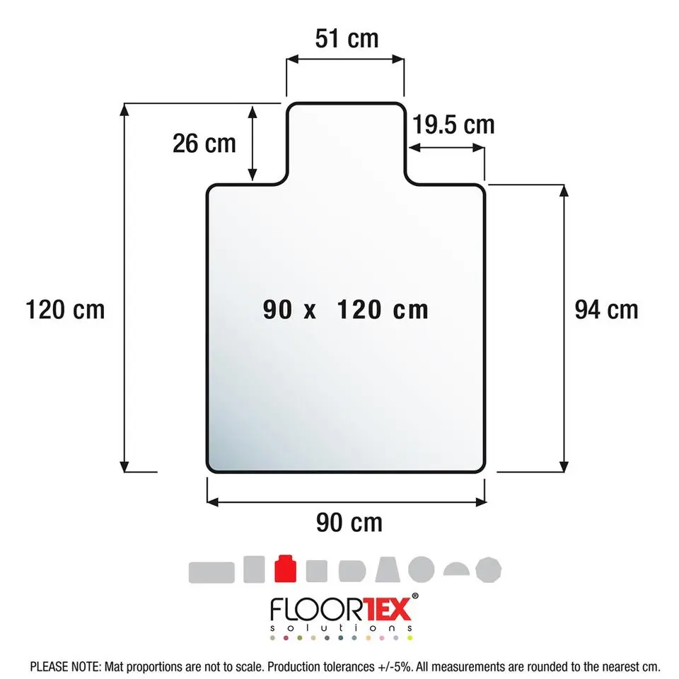 Vloerbeschermer met uitsparing - Antistatisch PVC - Tapijt - 90x120 cm