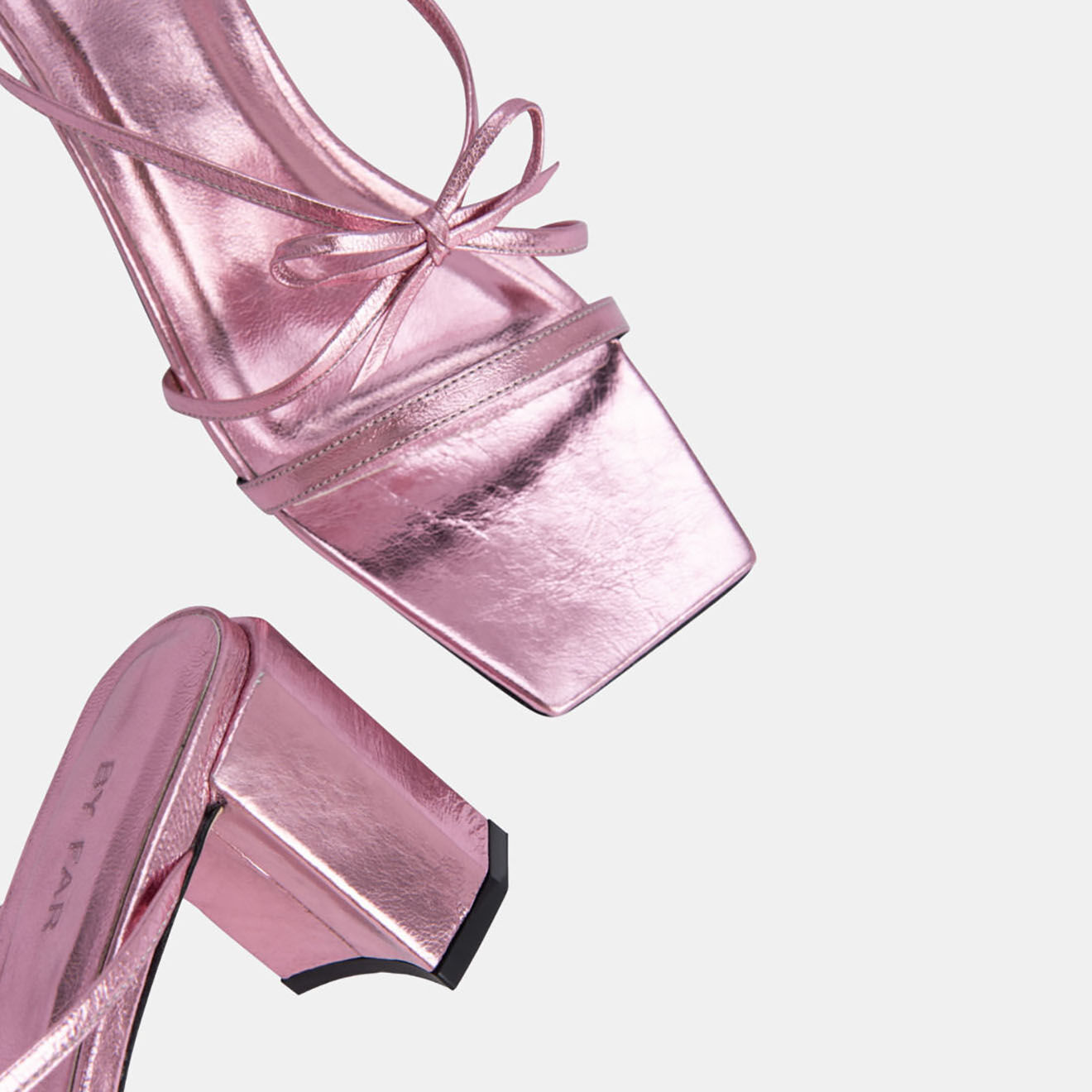 By Far Mules en Cuir d'Agneau June roses - Talon 6 cm