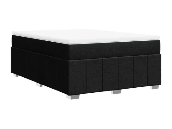 Sommier à lattes de lit avec matelas Noir 140x190 cm Tissu