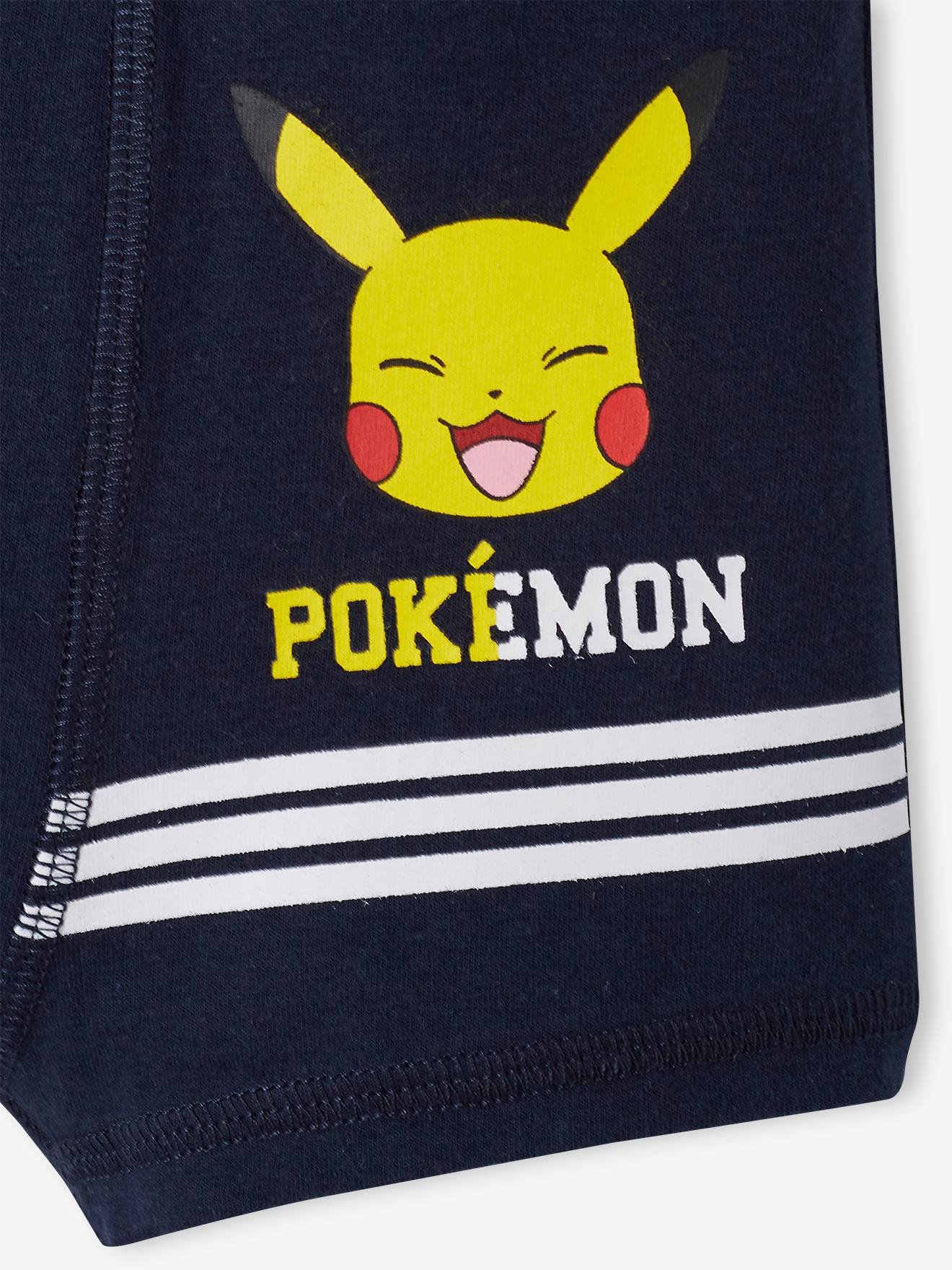 Pacote com 3 cuecas boxer Pokémon® lisas, azul-escuras, com estampas.