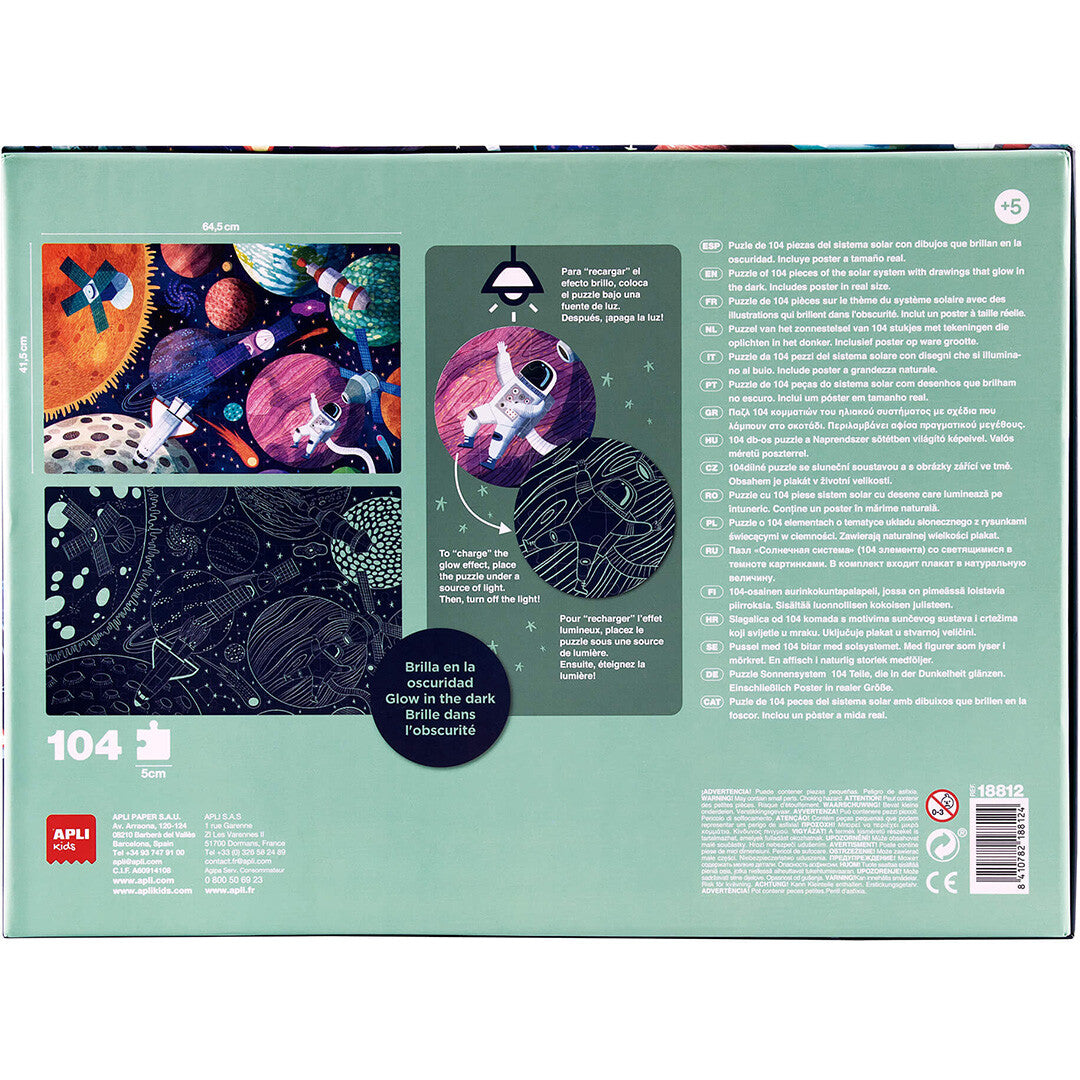 Apli kids puzzel ruimte glow in the dark - 104st
