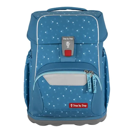 Step by Step BASIS Schulranzen-Set Blue Hearts, 4-teilig
