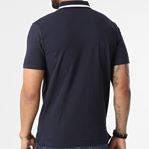 Polo Manches Courtes Retro Shield Pique 2002015 Bleu Marine