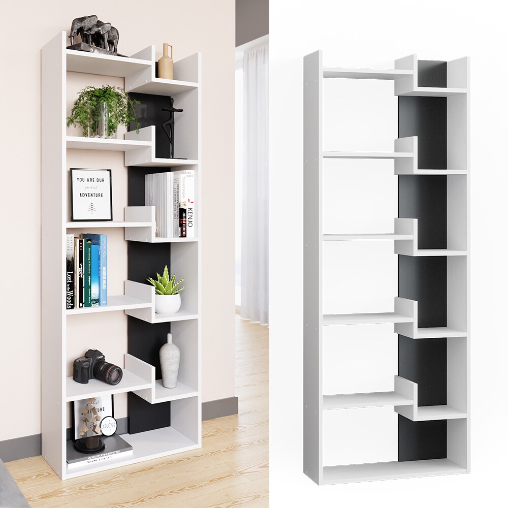 Vicco Bücherregal Raumteiler Standregal Fico weiß 6 Etagen Wandregal Hochregal