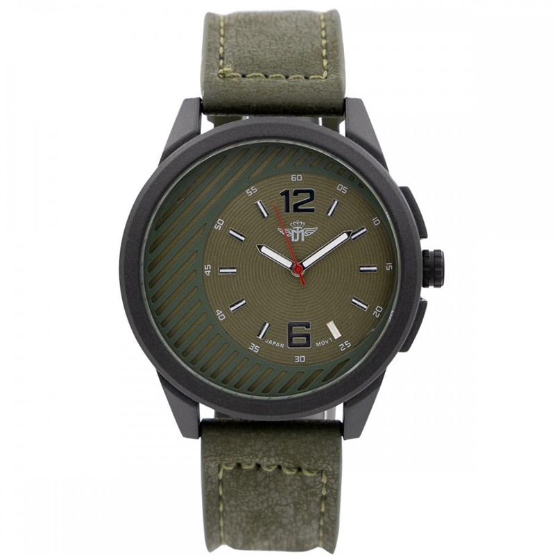 Montre Homme M. JOHN bracelet Cuir Vert