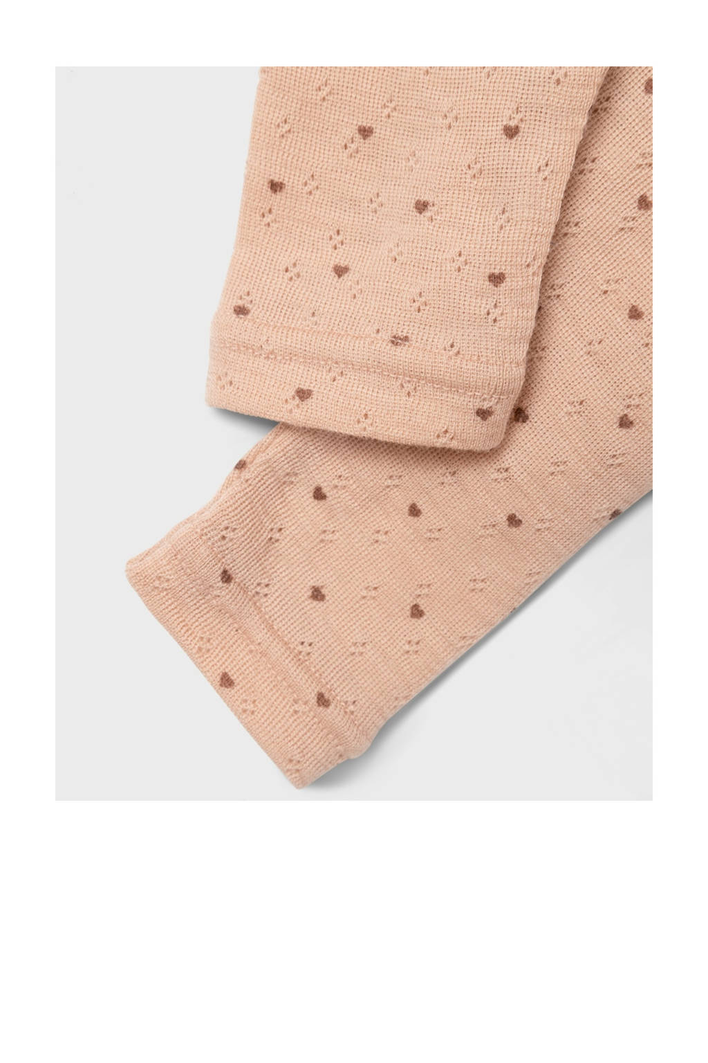LIL' ATELIER baby slim fit broek NBFNAVAvan merinowol en all over print roze