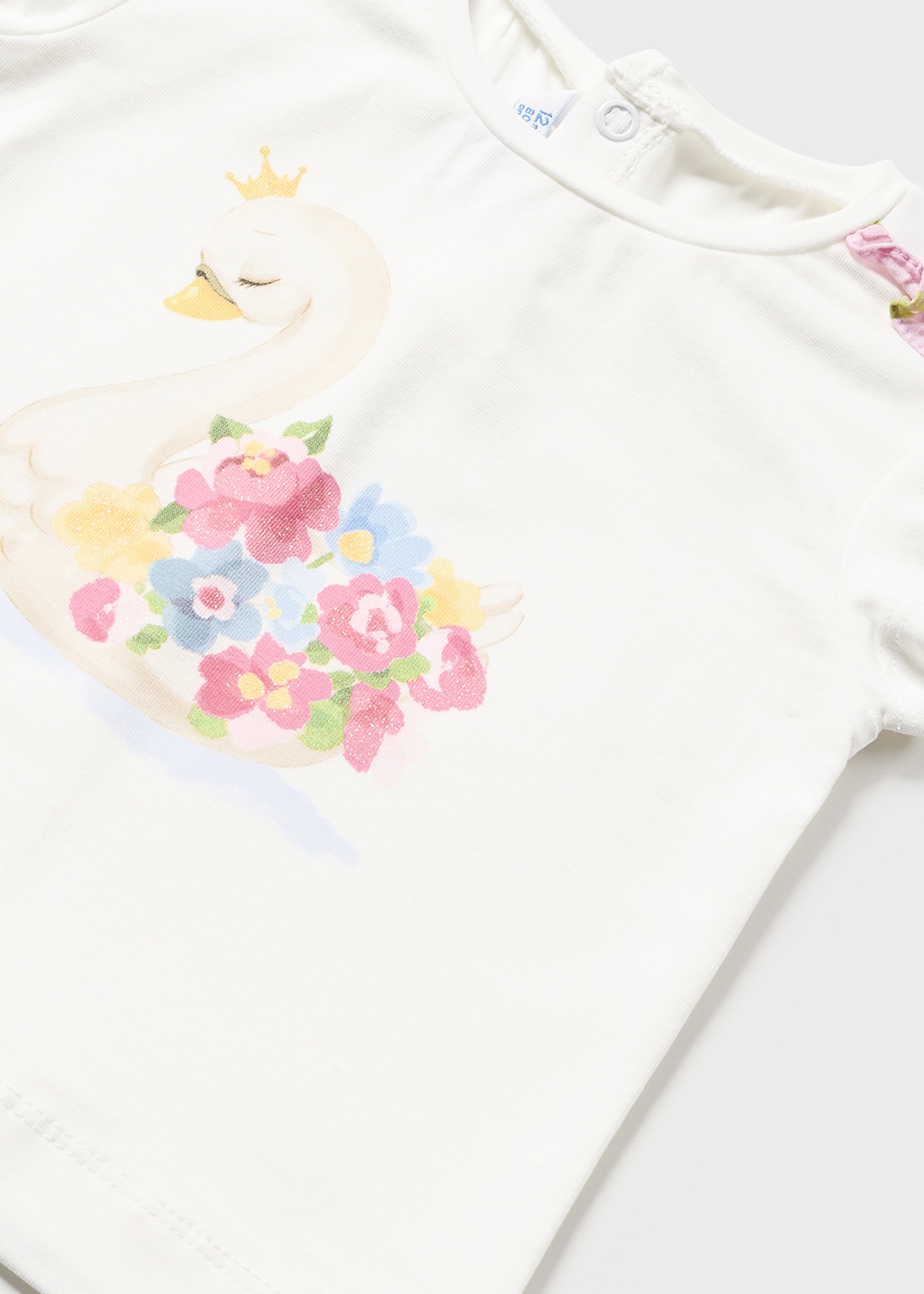 Conjunto de duas peças com saia de algodão estampada para bebê