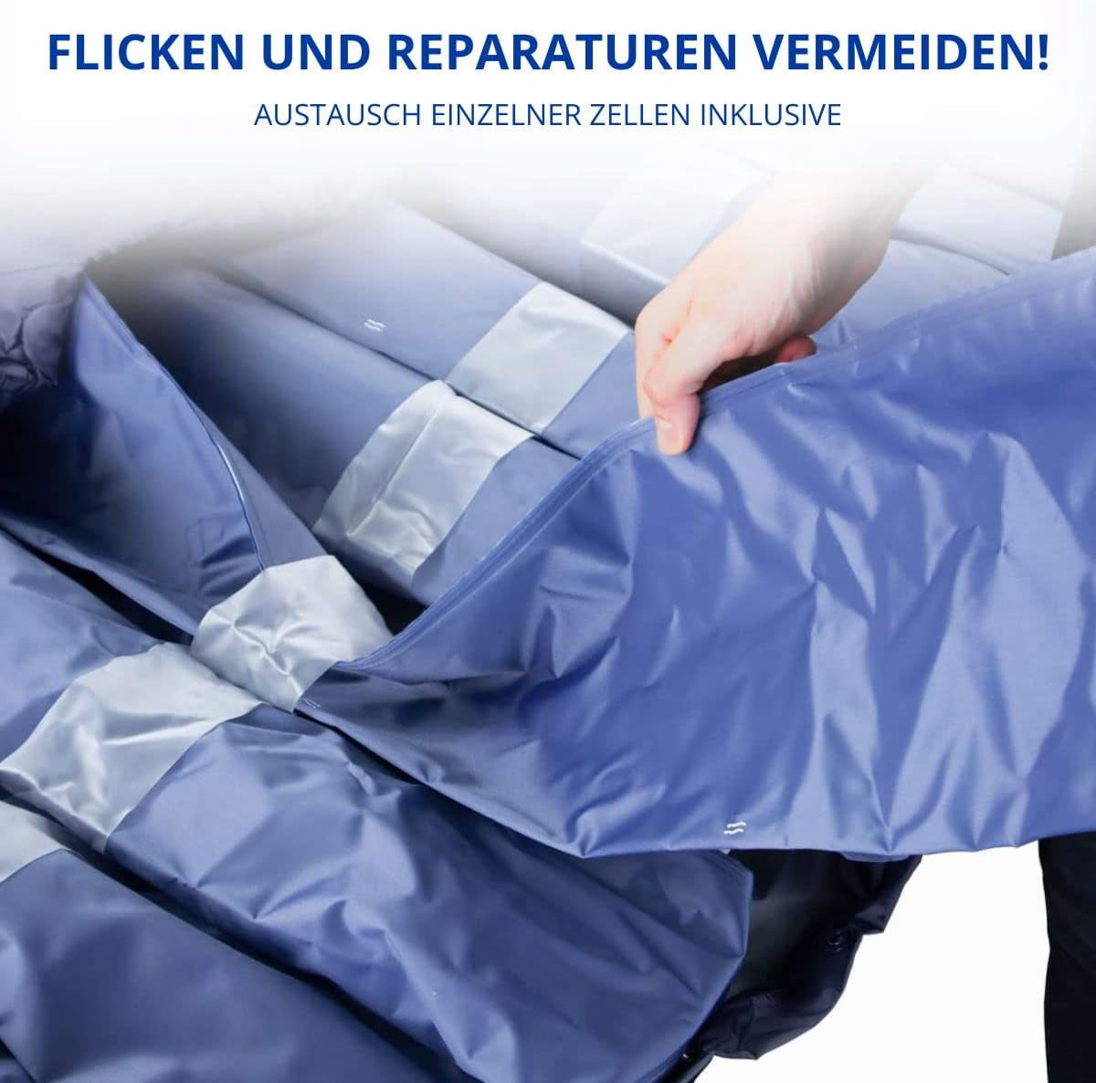 Mobiclinic®, Antidekubitus matratze, Mobi 2, Für dekubitus Grad i und ii, Mit wechselluft, Luftmatratze selbstaufblasend, Luftkissen, 200 x 86 9, 5, 20 zellen, Farbe blau