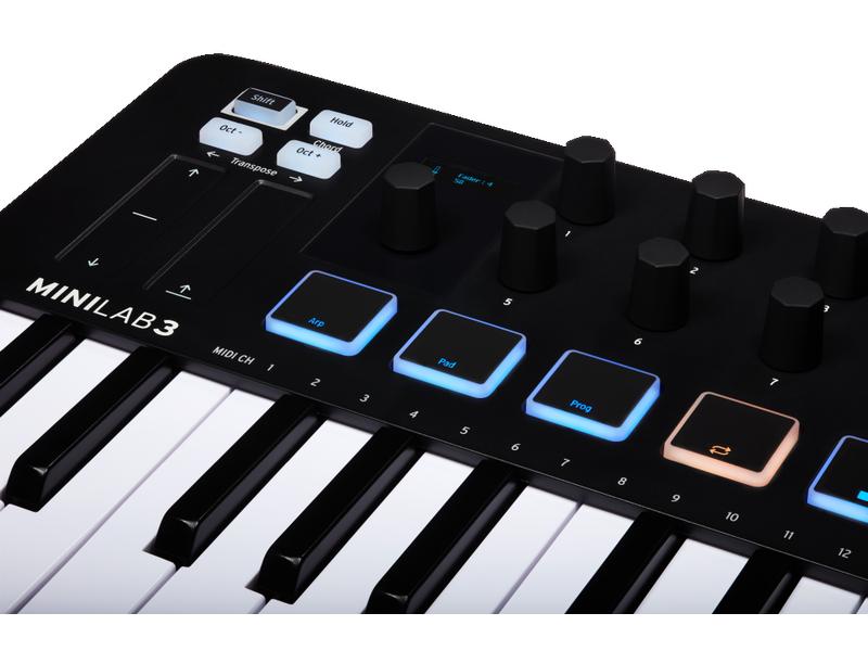 Arturia Keyboard Controller Minilab 3 Schwarz Universeller Controller zum Musizieren