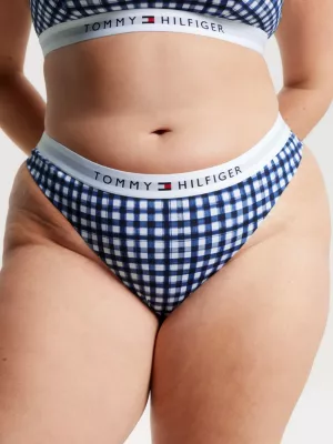 Calcinha de biquíni brasileira xadrez vichy original