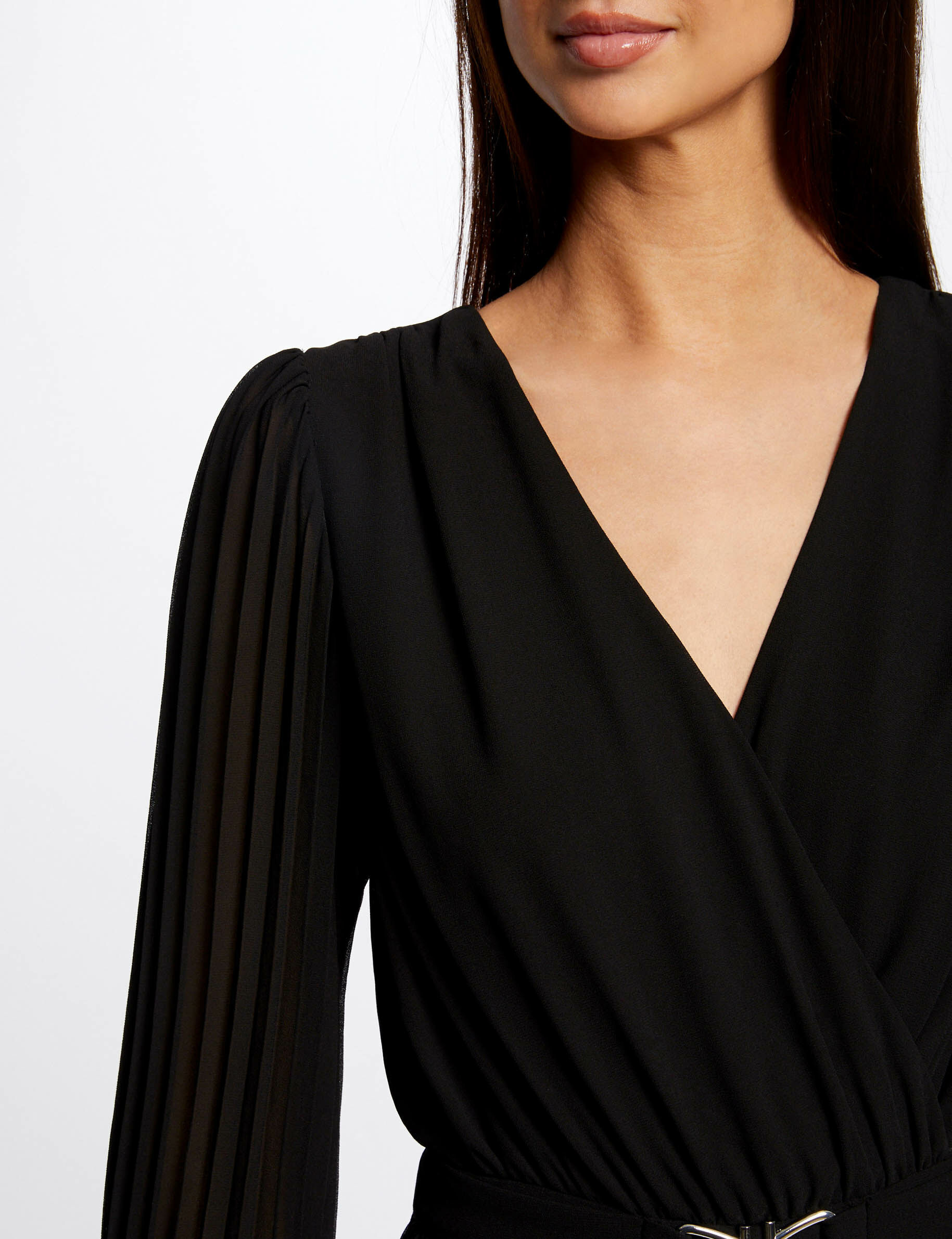 Combinaison jambes larges plissée noir femme - noir