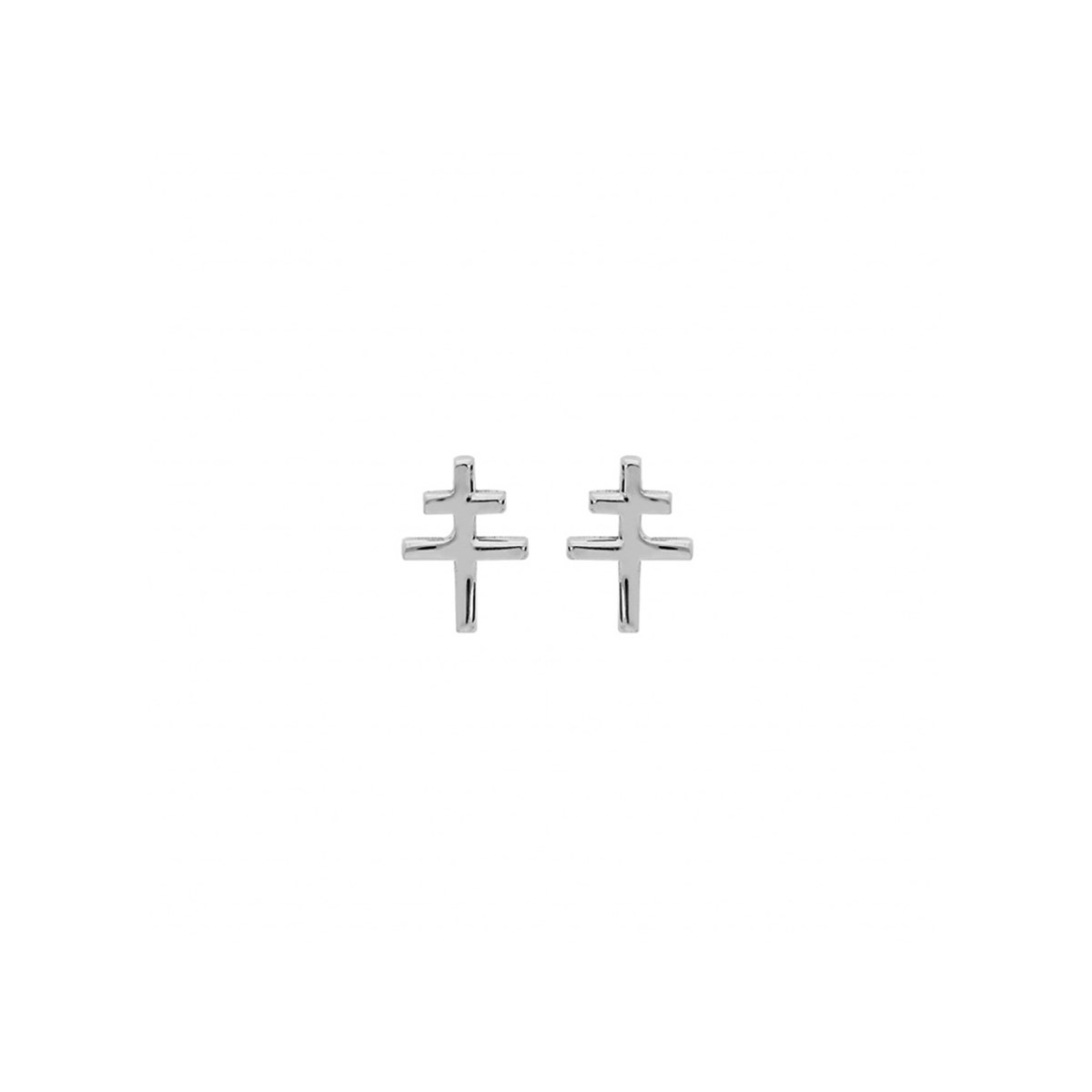 Boucles d'oreilles Croix de Lorraine  Argent