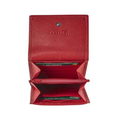 Porte-monnaie compact Dakota - rouge - label M