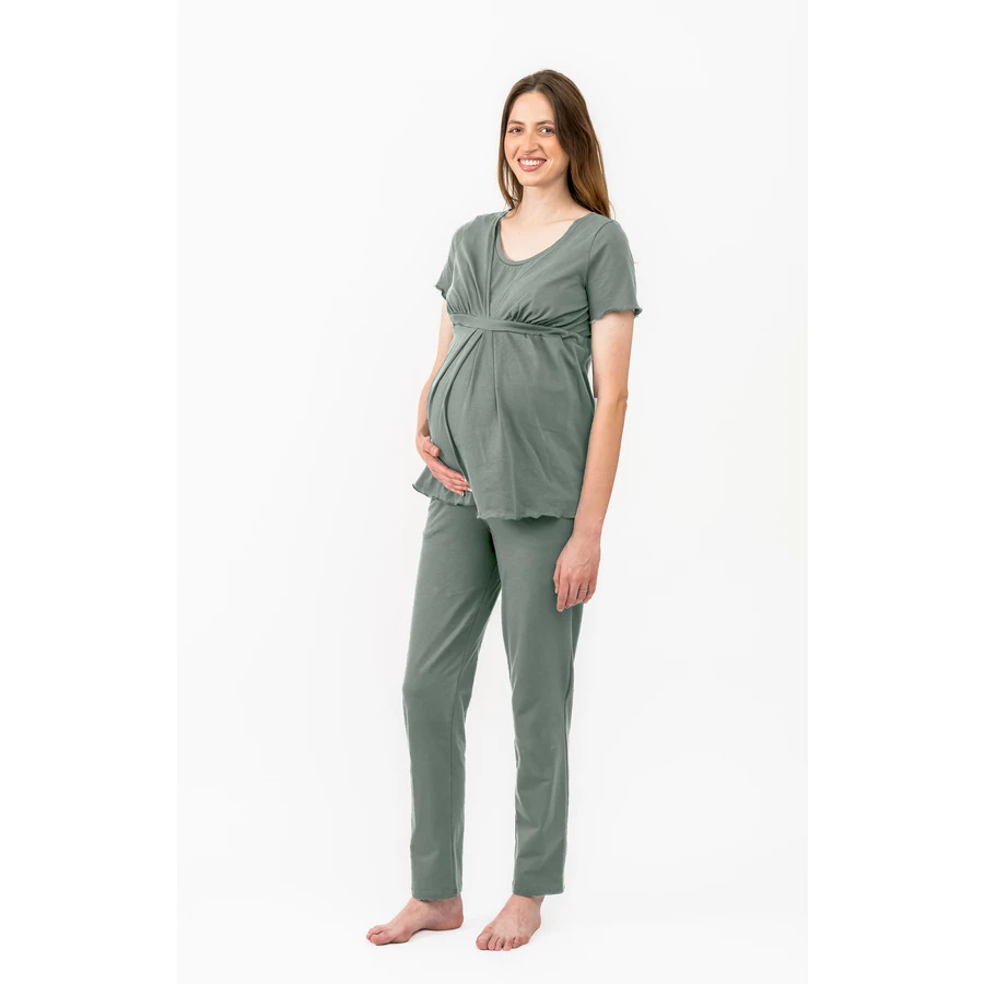 Cool Mama Umstands- und Still-Pyjama 2 in 1 Olive
