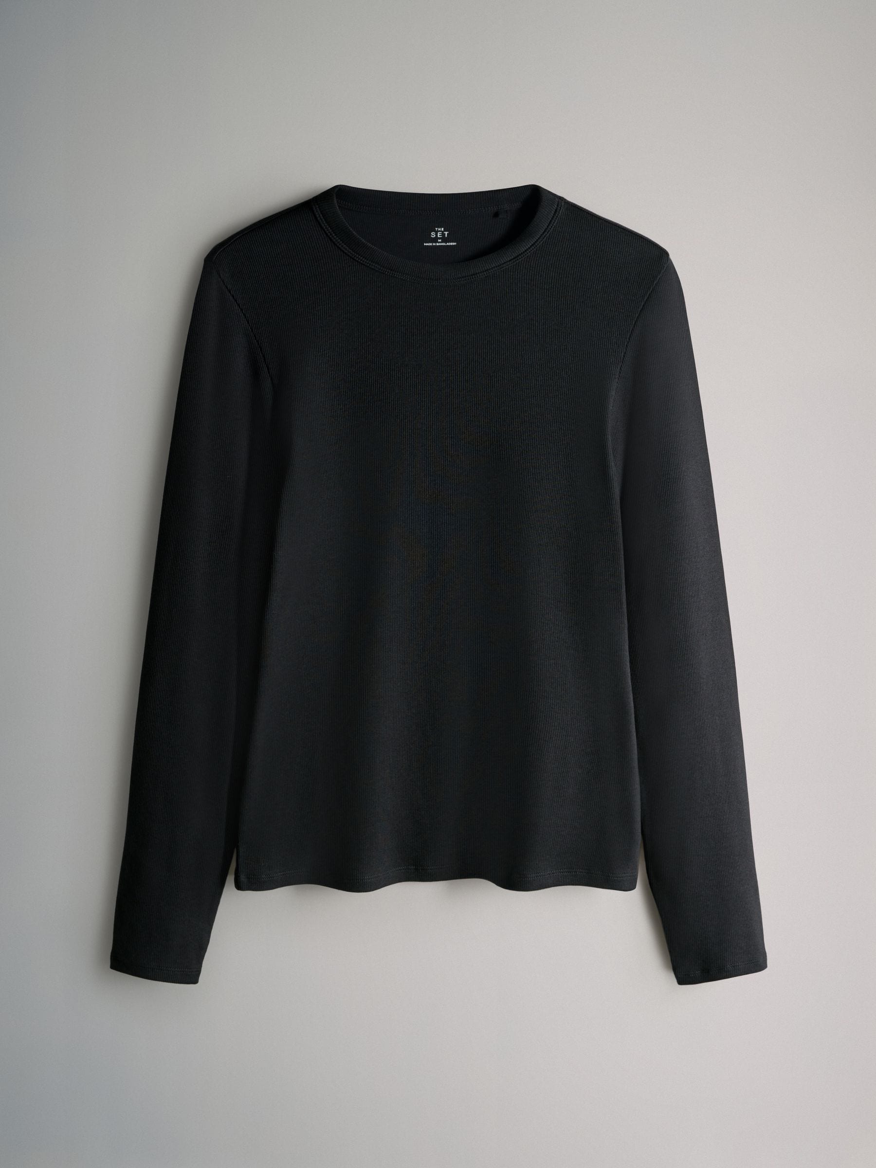 Mauve/Bessen/Luipaard/Zwart/Crème - The Set van 5 geribbelde T-shirts met lange mouwen