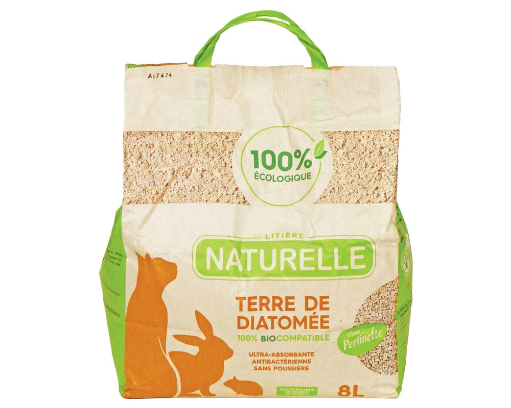 Litière terre de diatomée perlinette sac de 8 litres 4 kg • litières et entretien