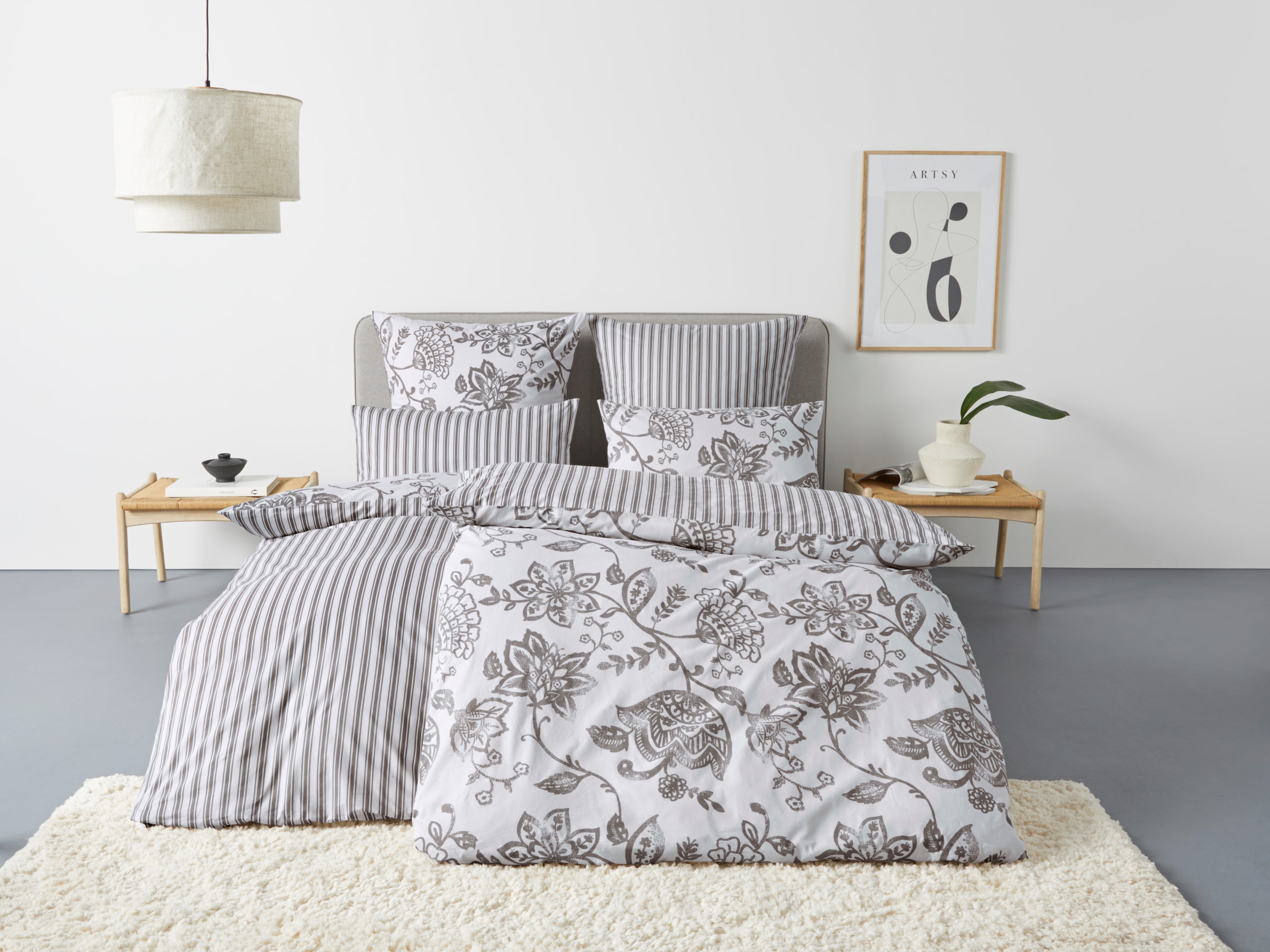 GOODproduct Bettwäsche »Nordby« 2 Bettwäsche aus Baumwolle, skandinavisches Design, ab Grösse 135x200 cm