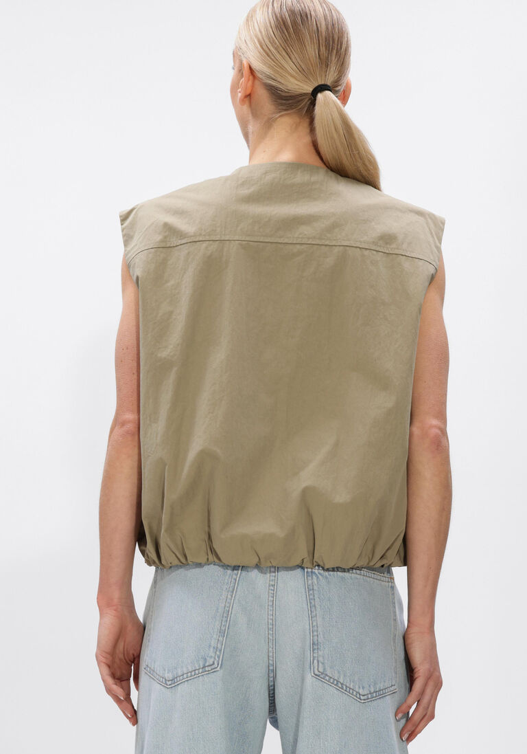khaki olaf hussein bodywarmer zip up gilet