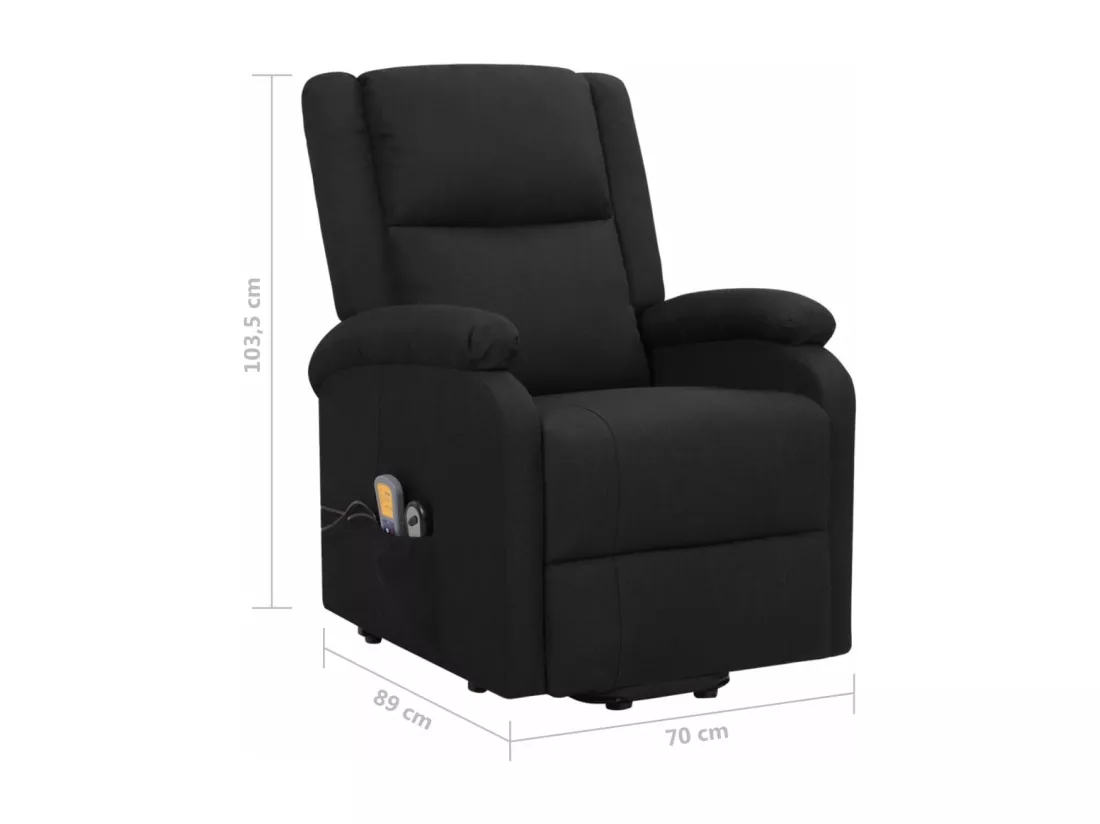 Prolenta Premium - Fauteuil de massage Noir Tissu