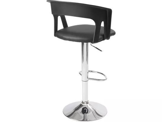 Lot 2 tabourets de bar dossier accoudoir coussin pivotant hauteur réglable AYO (noir)
