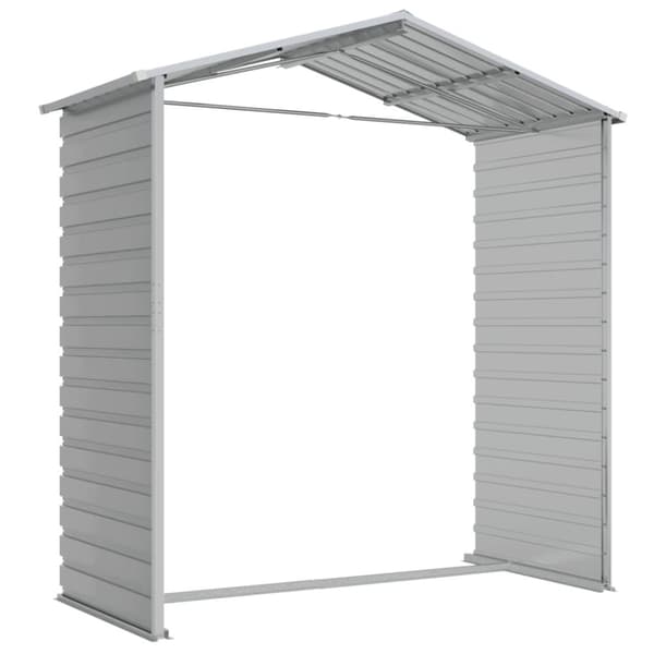 vidaXL Hageskur lysegrå 191x130x198 cm galvanisert stål