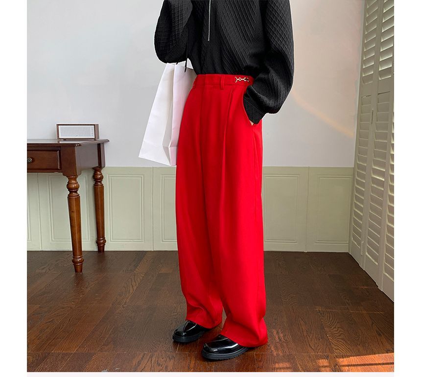 Orungeetun - Hoge taille, effen, wijde broek