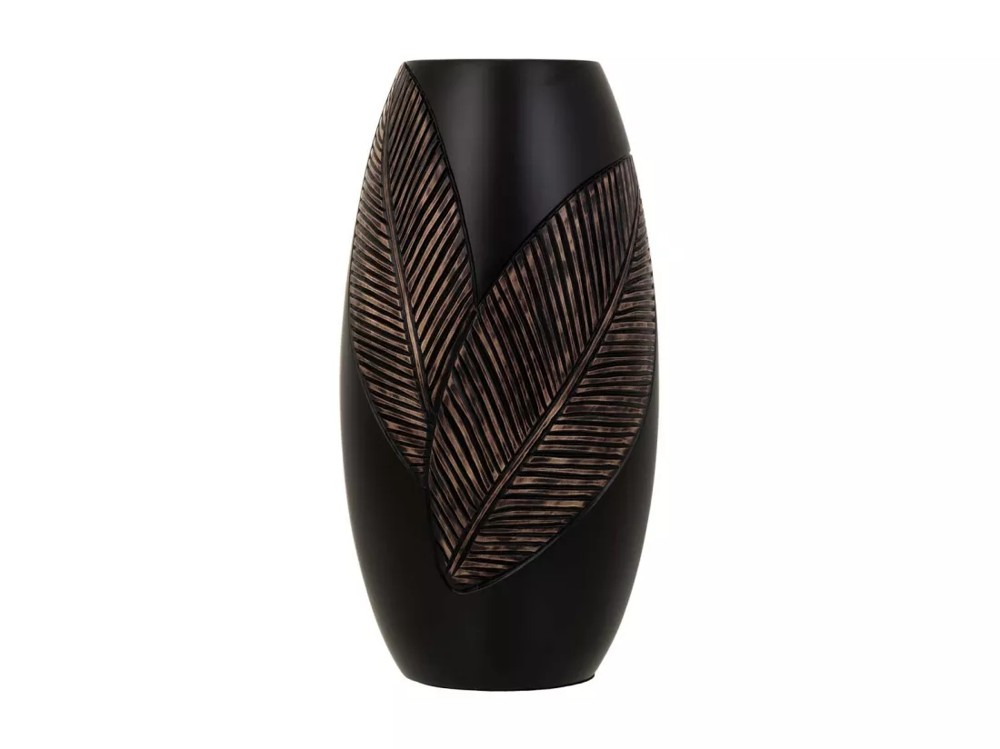 Vase en polyrésine marron 18x18x35h