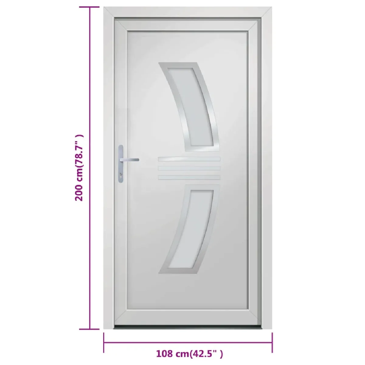 vidaXL Porte d'entrée - Blanc 108x200 cm PVC