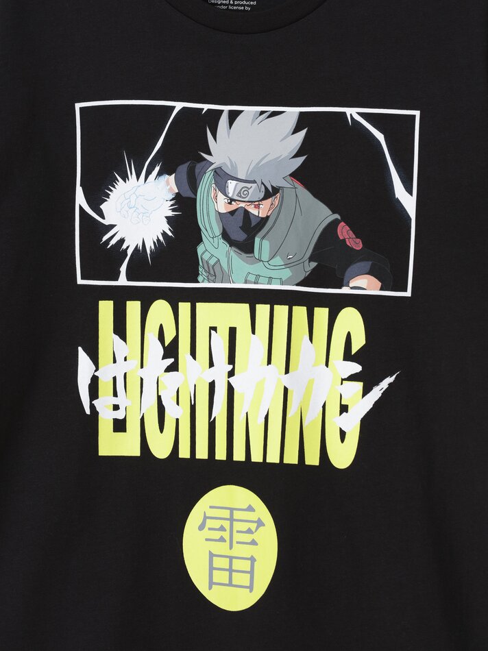 Camiseta estampada Naruto Shippuden - Preta