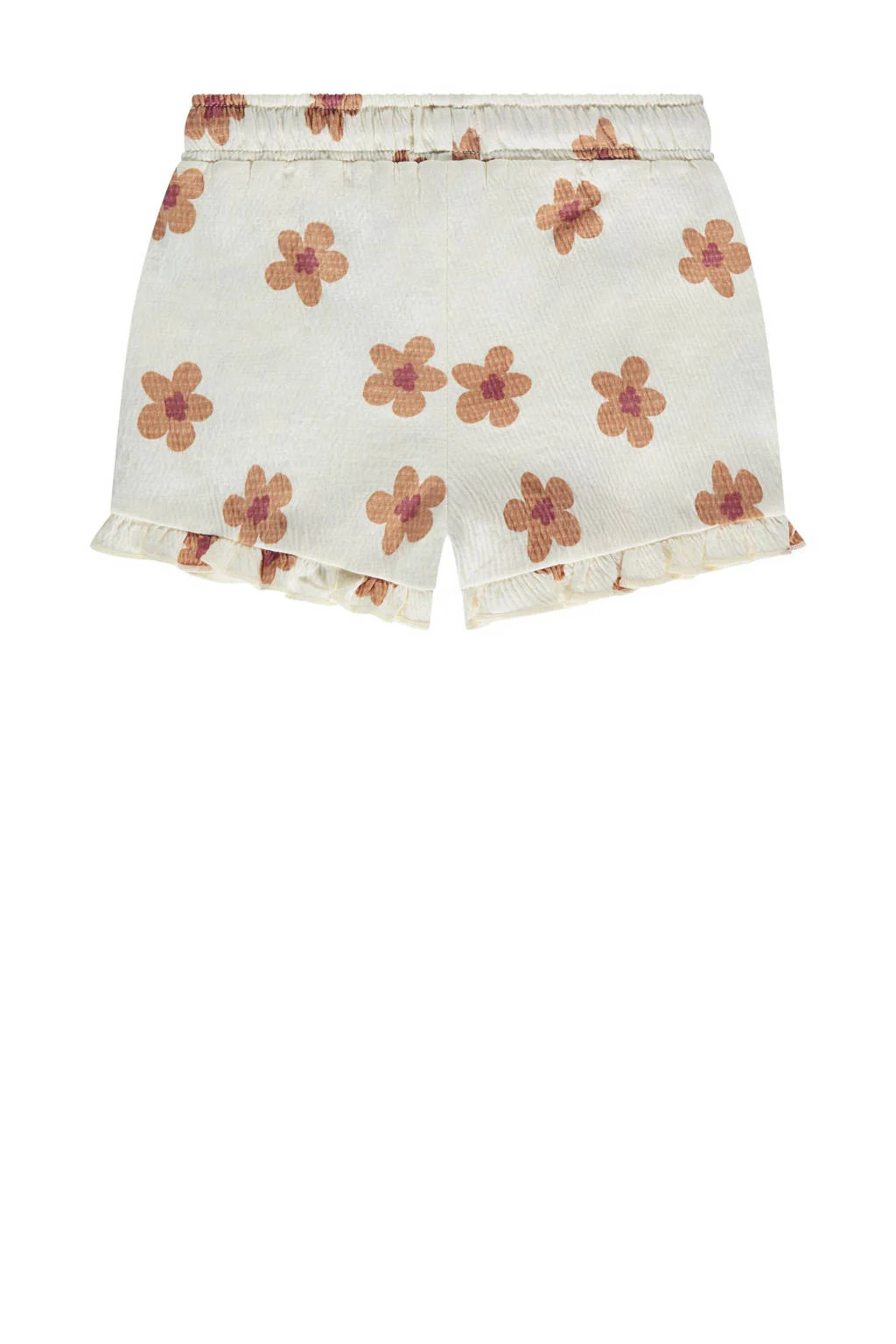Babyface korte broek met bloemenprint ecru/oranje