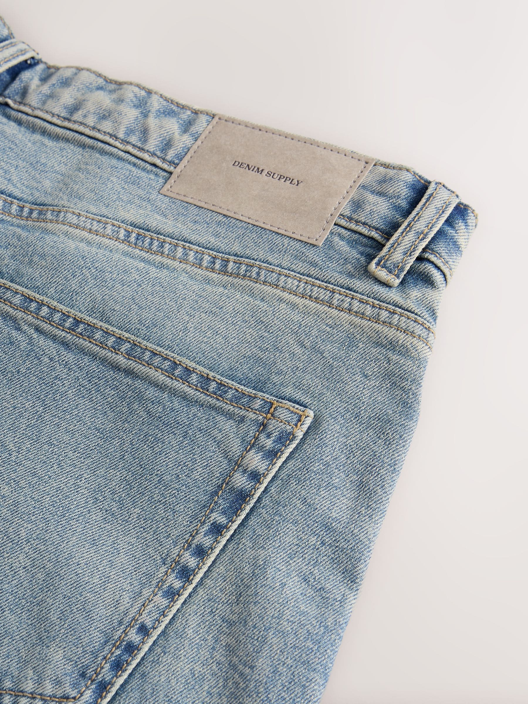 Lichtblauw - Baggy pasvorm - Vintage wash denim jeans