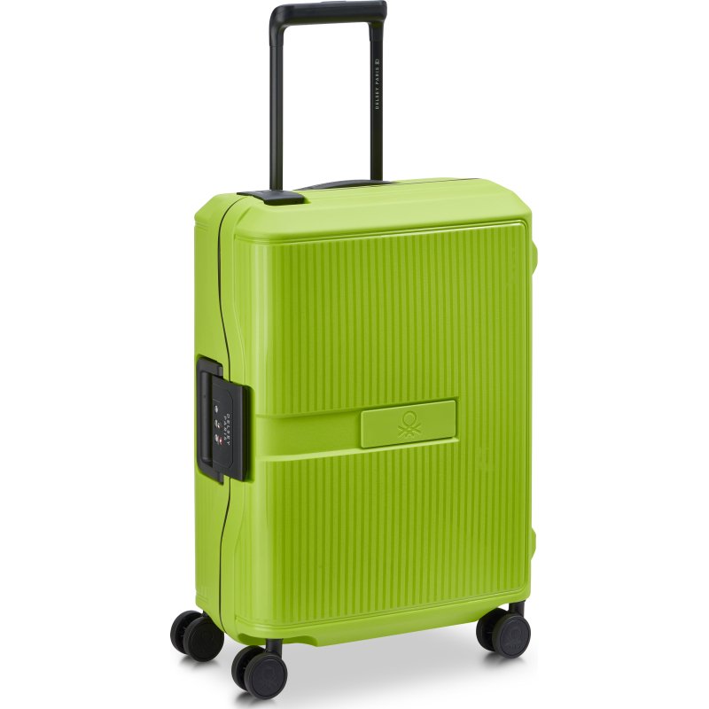valise cabine slim 4 doubles roues 55 cm Color Block hardside Citron