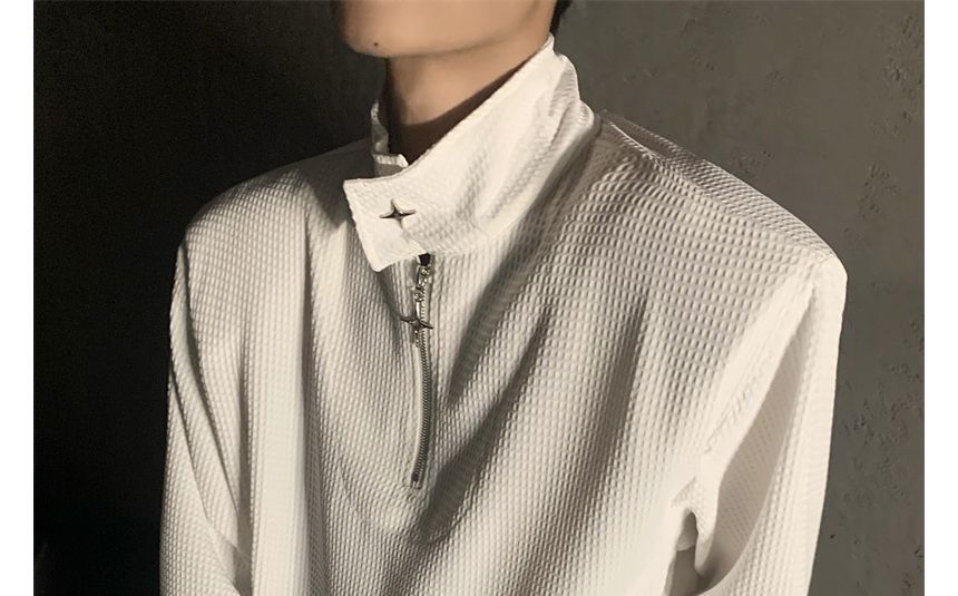 Savenne - Sweatshirt met lange mouwen, hoge hals en halve rits