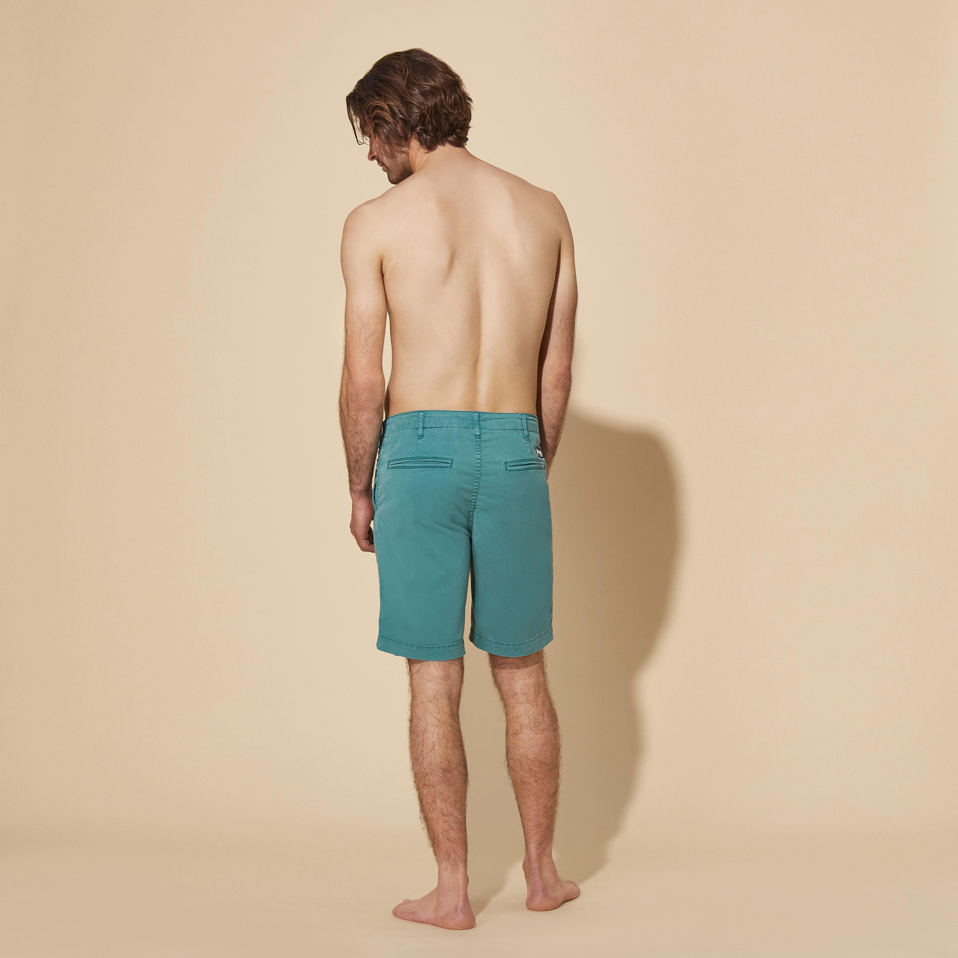Bermuda en coton et tencel homme uni