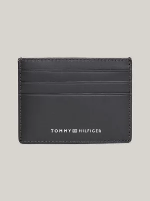 Porta-cartões de crédito em couro com logotipo