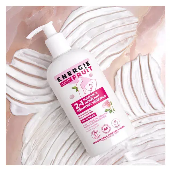 Máscara Capilar Energie Fruit 2 em 1 com Queratina Vegetal, Rosa Monoi e Óleo de Argan Orgânico, 300ml