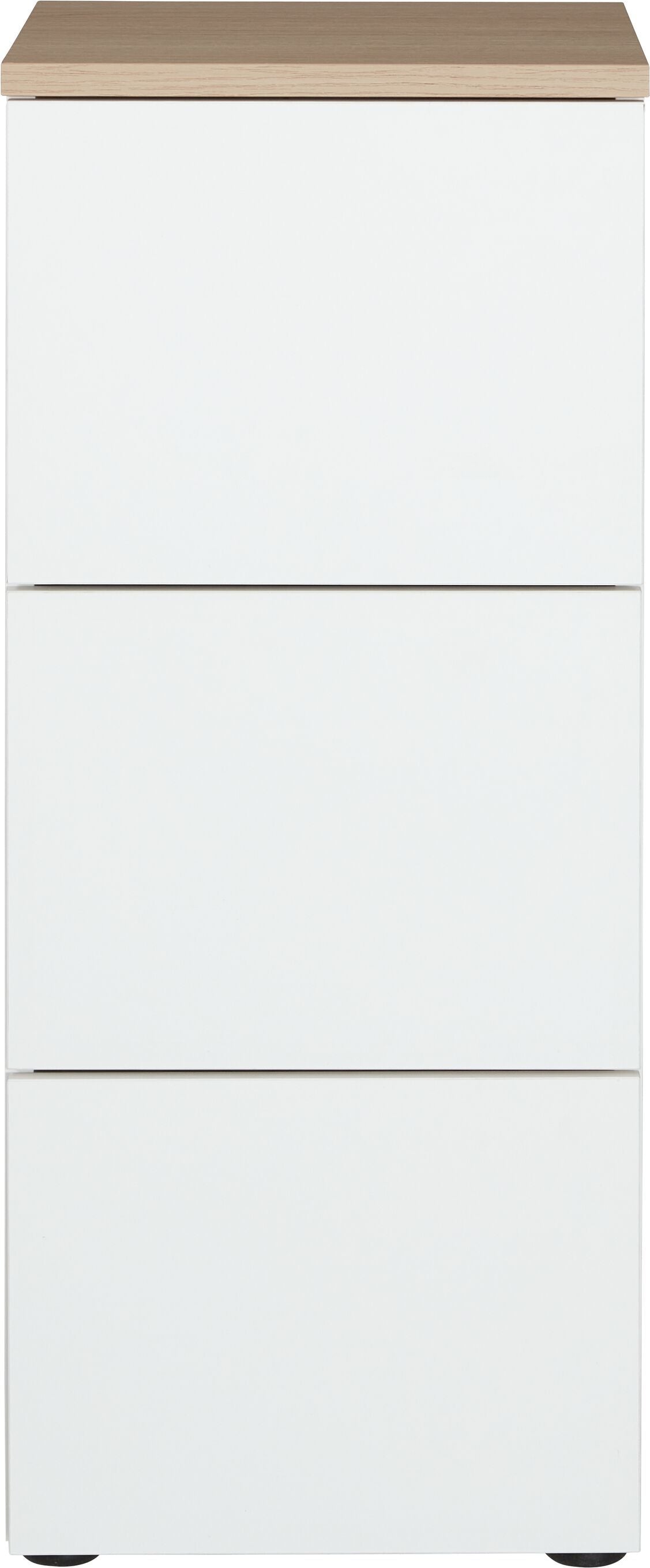 CORTES II Beistellmöbel - Weiss / Eiche / B: 35.0 cm x T: 37.0 cm x H: 84.0 cm
